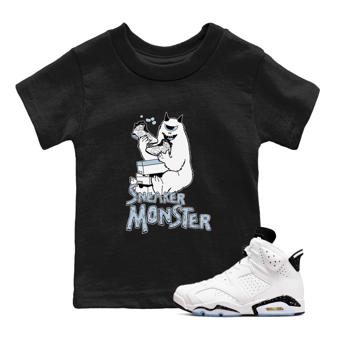 Air Jordan 6 Reverse Oreo shirts to match jordans Sneaker Monster sneaker match tees Air Jordan 6 White Black SNRT sneaker release tees baby toddler Black 1 cotton Shirt