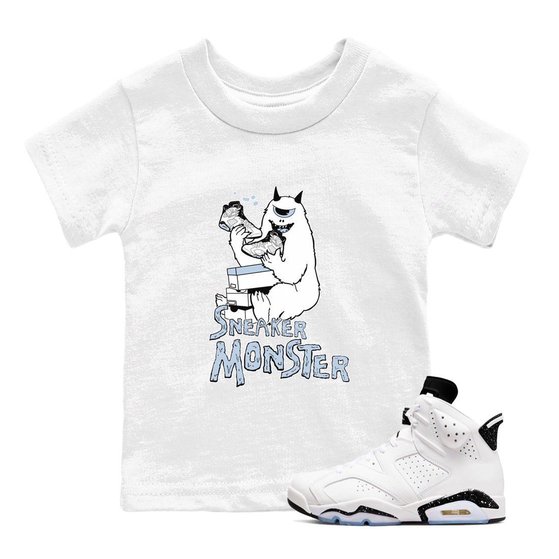 Air Jordan 6 Reverse Oreo shirts to match jordans Sneaker Monster sneaker match tees Air Jordan 6 White Black SNRT sneaker release tees baby toddler White 1 cotton Shirt