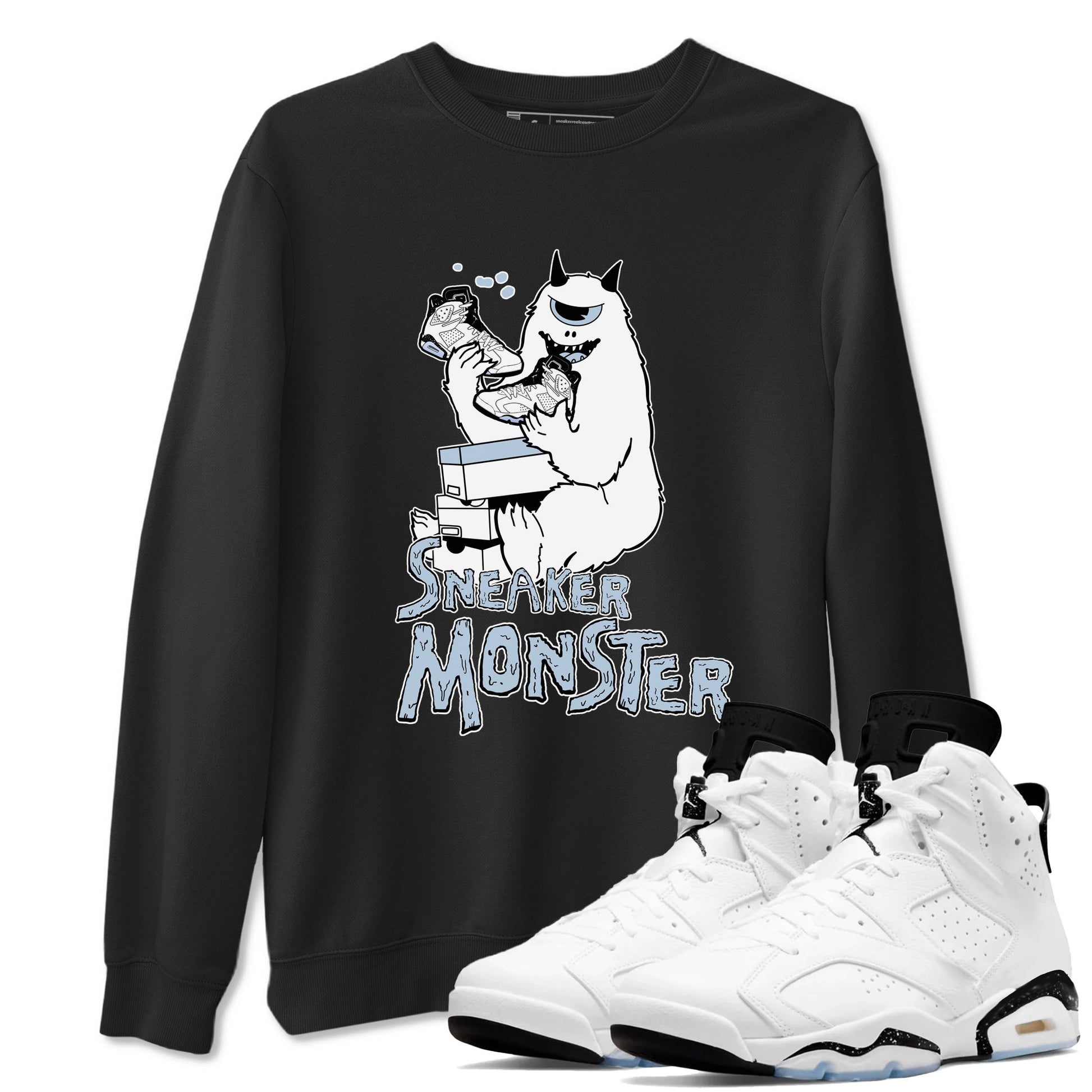 Air Jordan 6 Reverse Oreo shirts to match jordans Sneaker Monster sneaker match tees Air Jordan 6 White Black SNRT Sneaker Release Tees unisex cotton Black 1 crew neck shirt