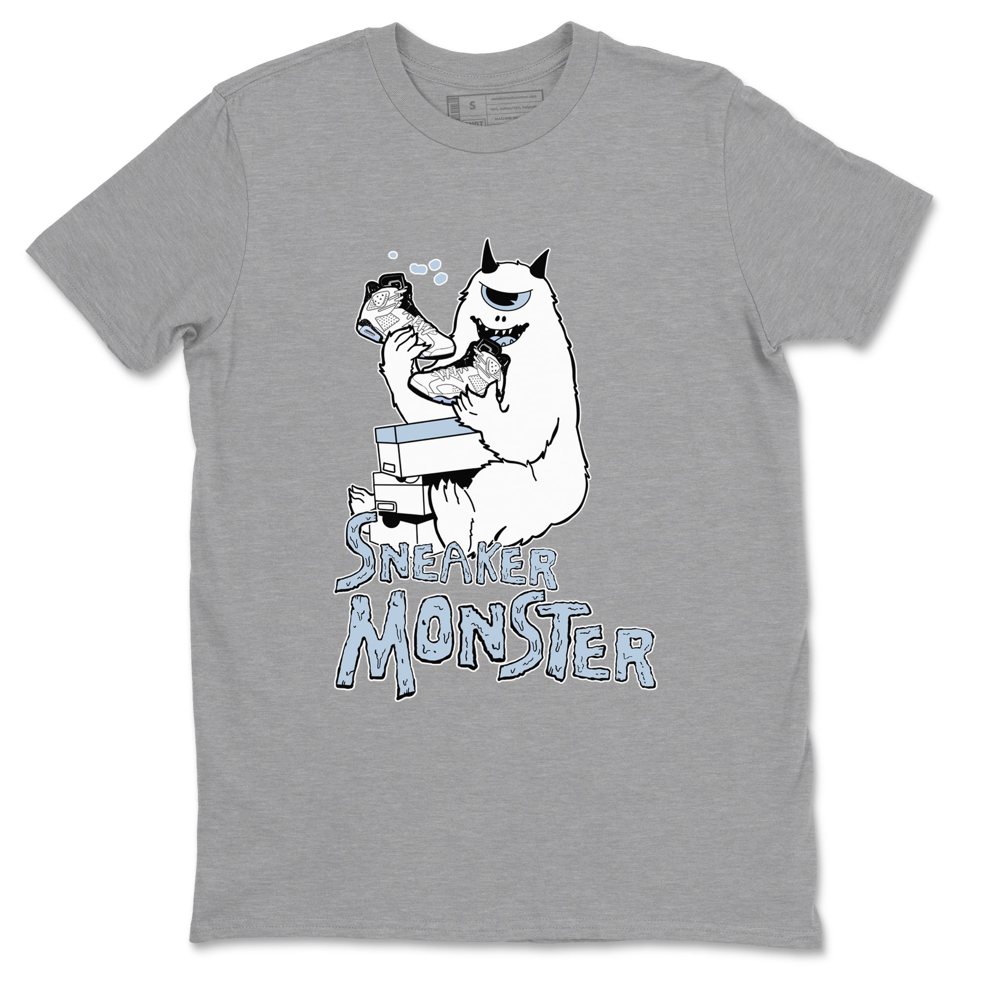 Air Jordan 6 Reverse Oreo shirts to match jordans Sneaker Monster sneaker match tees Air Jordan 6 White Black SNRT Sneaker Release Tees unisex cotton Heather Grey 2 crew neck shirt