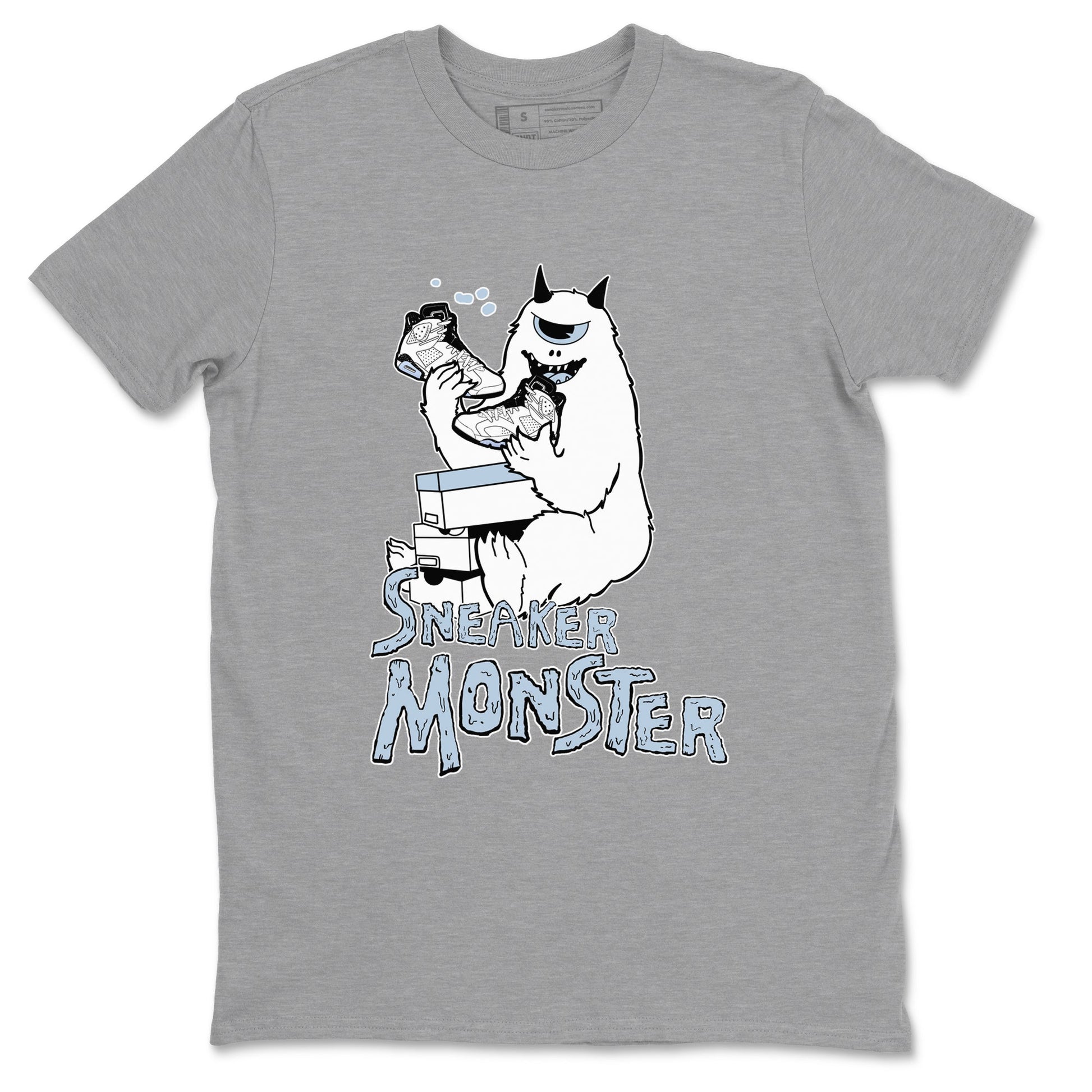 Air Jordan 6 Reverse Oreo shirts to match jordans Sneaker Monster sneaker match tees Air Jordan 6 White Black SNRT Sneaker Release Tees unisex cotton Heather Grey 2 crew neck shirt