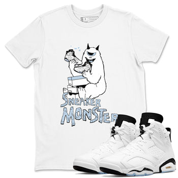 Air Jordan 6 Reverse Oreo shirts to match jordans Sneaker Monster sneaker match tees Air Jordan 6 White Black SNRT Sneaker Release Tees unisex cotton White 1 crew neck shirt