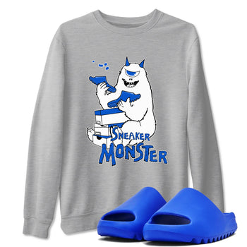 Yeezy Slide Azure shirts to match jordans Sneaker Monster sneaker match tees Yeezy Slide Azure SNRT Sneaker Tees streetwear brand Heather Grey 1 unisex cotton tee