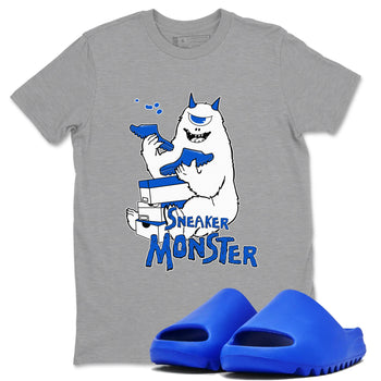 Yeezy Slide Azure shirts to match jordans Sneaker Monster sneaker match tees Yeezy Slide Azure SNRT Sneaker Tees streetwear brand Heather Grey 1 unisex cotton tee