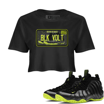 Foams One Black Volt shirts to match jordans Sneaker Plate sneaker match tees Air Foamposite One Black and Volt match shoes to clothes SNRT Sneaker Tees unisex cotton Black 1 crop tee