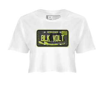 Foams One Black Volt shirts to match jordans Sneaker Plate sneaker match tees Air Foamposite One Black and Volt match shoes to clothes SNRT Sneaker Tees unisex cotton White 2 crop tee