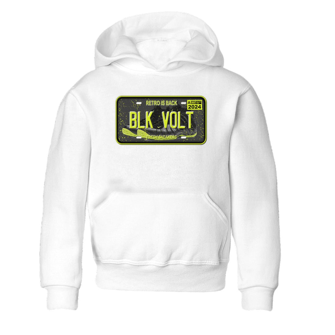Foams One Black Volt shirts to match jordans Sneaker Plate sneaker match tees Air Foamposite One Black and Volt match shoes to clothes SNRT Sneaker Tees Youth Baby White 2 tee