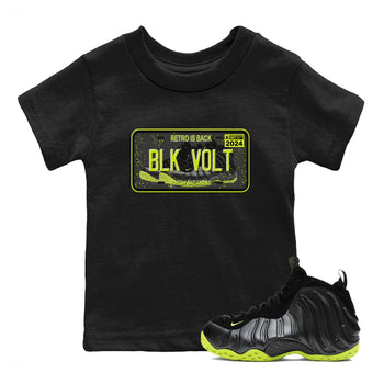 Foams One Black Volt shirts to match jordans Sneaker Plate sneaker match tees Air Foamposite One Black and Volt match shoes to clothes SNRT Sneaker Tees Youth Baby Black 1 tee