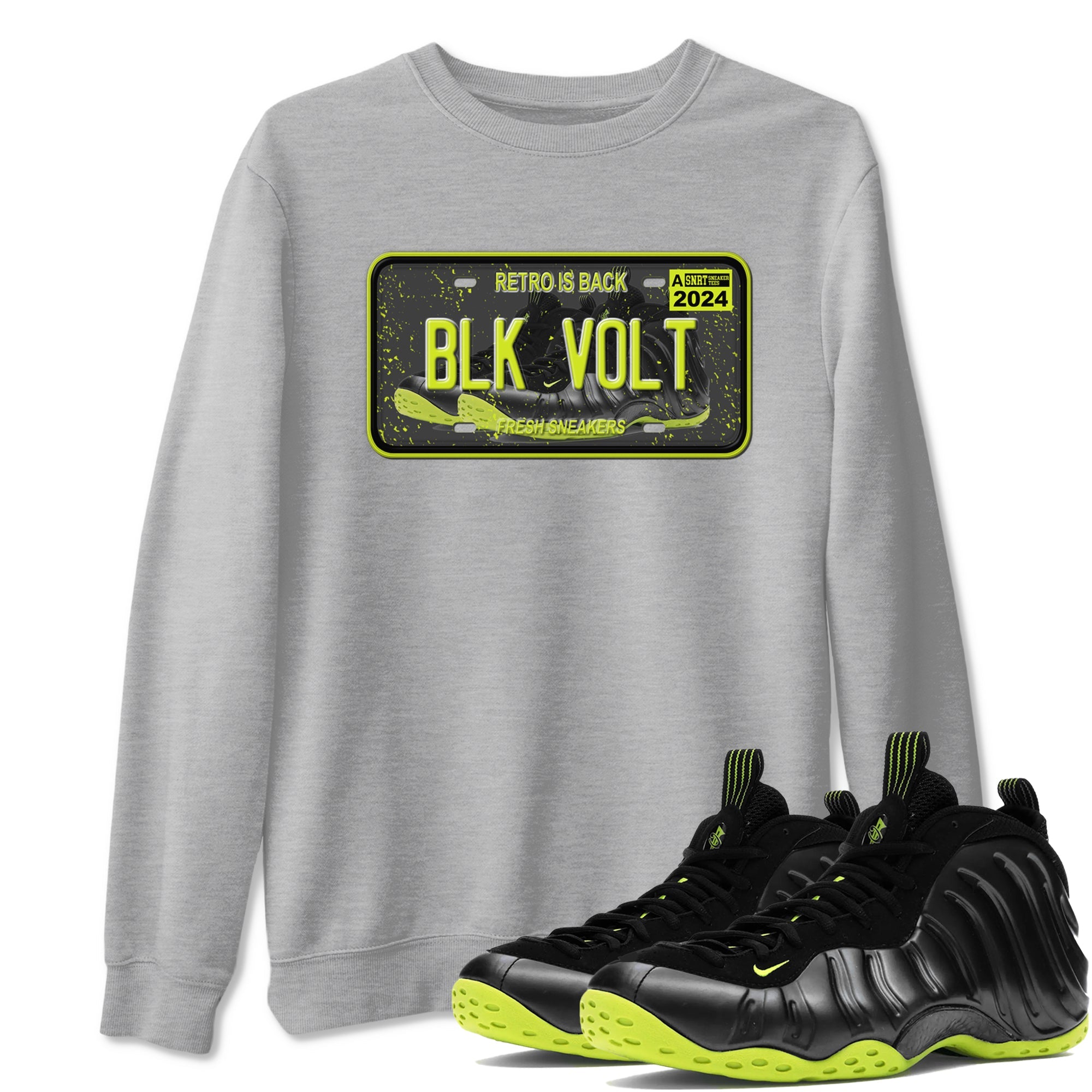 Foams One Black Volt shirts to match jordans Sneaker Plate sneaker match tees Air Foamposite One Black and Volt match shoes to clothes SNRT Sneaker Tees unisex cotton Heather Grey 1 shirts