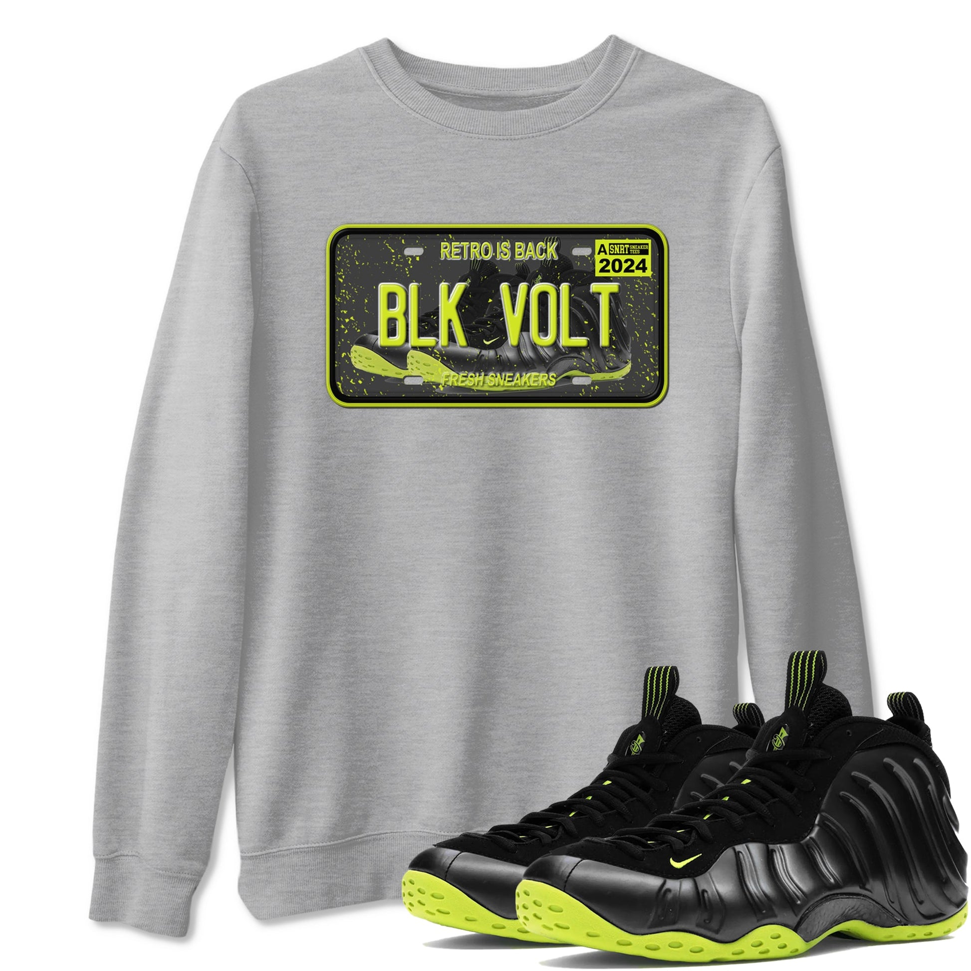 Foams One Black Volt shirts to match jordans Sneaker Plate sneaker match tees Air Foamposite One Black and Volt match shoes to clothes SNRT Sneaker Tees unisex cotton Heather Grey 1 shirts