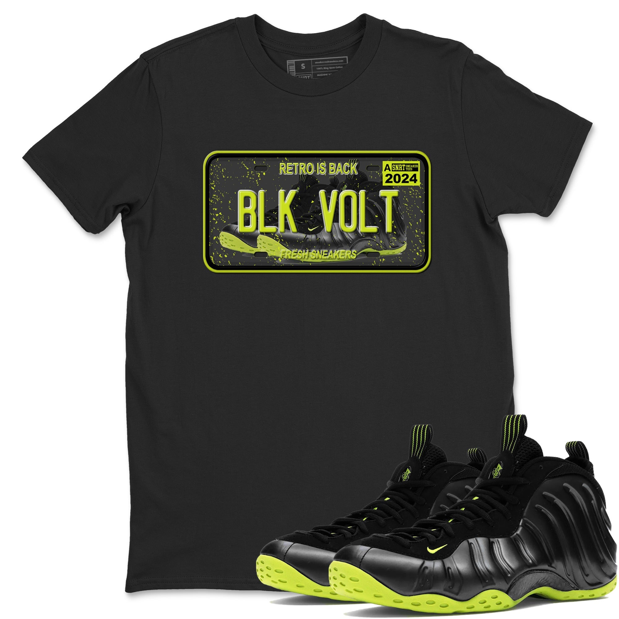 Foams One Black Volt shirts to match jordans Sneaker Plate sneaker match tees Air Foamposite One Black and Volt match shoes to clothes SNRT Sneaker Tees unisex cotton Black 1 shirts
