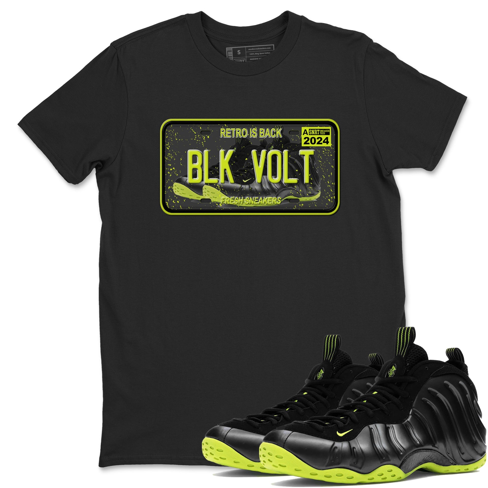 Foams One Black Volt shirts to match jordans Sneaker Plate sneaker match tees Air Foamposite One Black and Volt match shoes to clothes SNRT Sneaker Tees unisex cotton Black 1 shirts