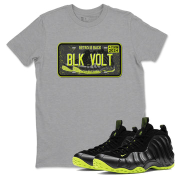 Foams One Black Volt shirts to match jordans Sneaker Plate sneaker match tees Air Foamposite One Black and Volt match shoes to clothes SNRT Sneaker Tees unisex cotton Heather Grey 1 shirts