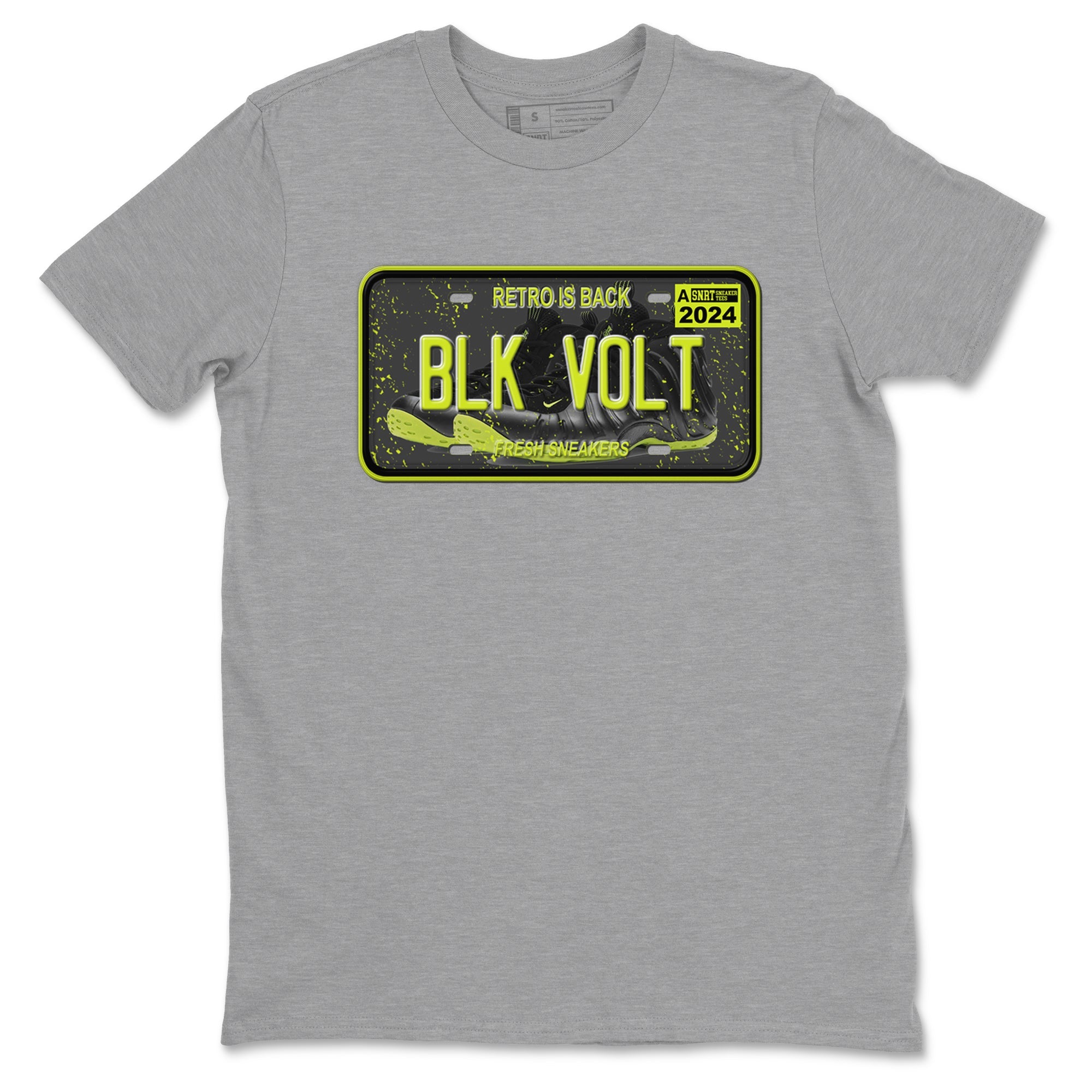 Foams One Black Volt shirts to match jordans Sneaker Plate sneaker match tees Air Foamposite One Black and Volt match shoes to clothes SNRT Sneaker Tees unisex cotton Heather Grey 2 shirts