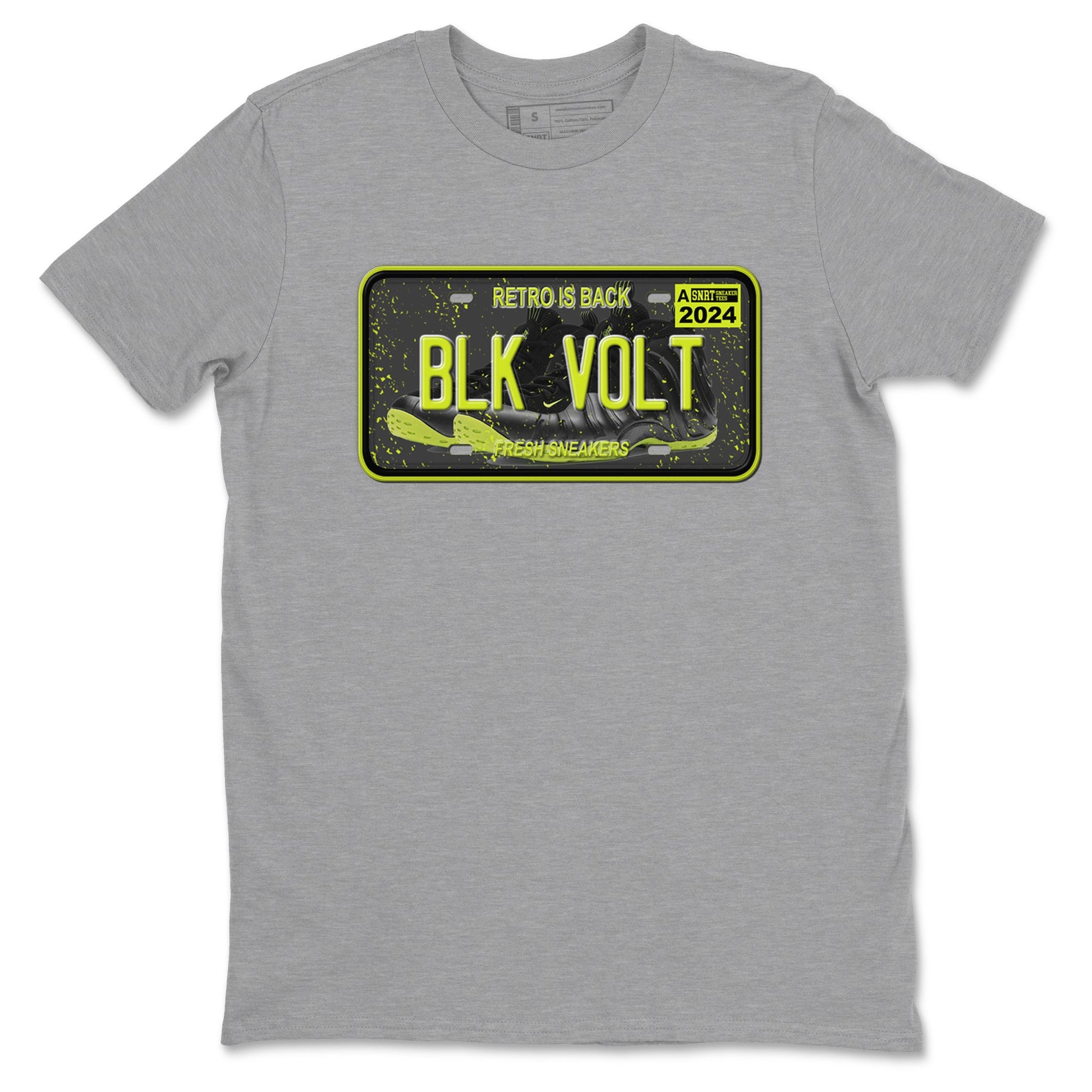 Foams One Black Volt shirts to match jordans Sneaker Plate sneaker match tees Air Foamposite One Black and Volt match shoes to clothes SNRT Sneaker Tees unisex cotton Heather Grey 2 shirts