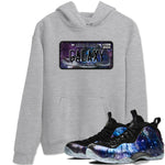 Air Foamposite One Galaxy shirts to match jordans Sneaker Plate sneaker match tees Air Foamposite One Galaxy SNRT Sneaker Release Tees unisex cotton Heather Grey 1 crew neck shirts