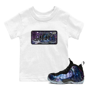 Air Foamposite One Galaxy shirts to match jordans Sneaker Plate sneaker match tees Air Foamposite One Galaxy SNRT Sneaker Release Tees Youth Baby White 1 crew neck shirts