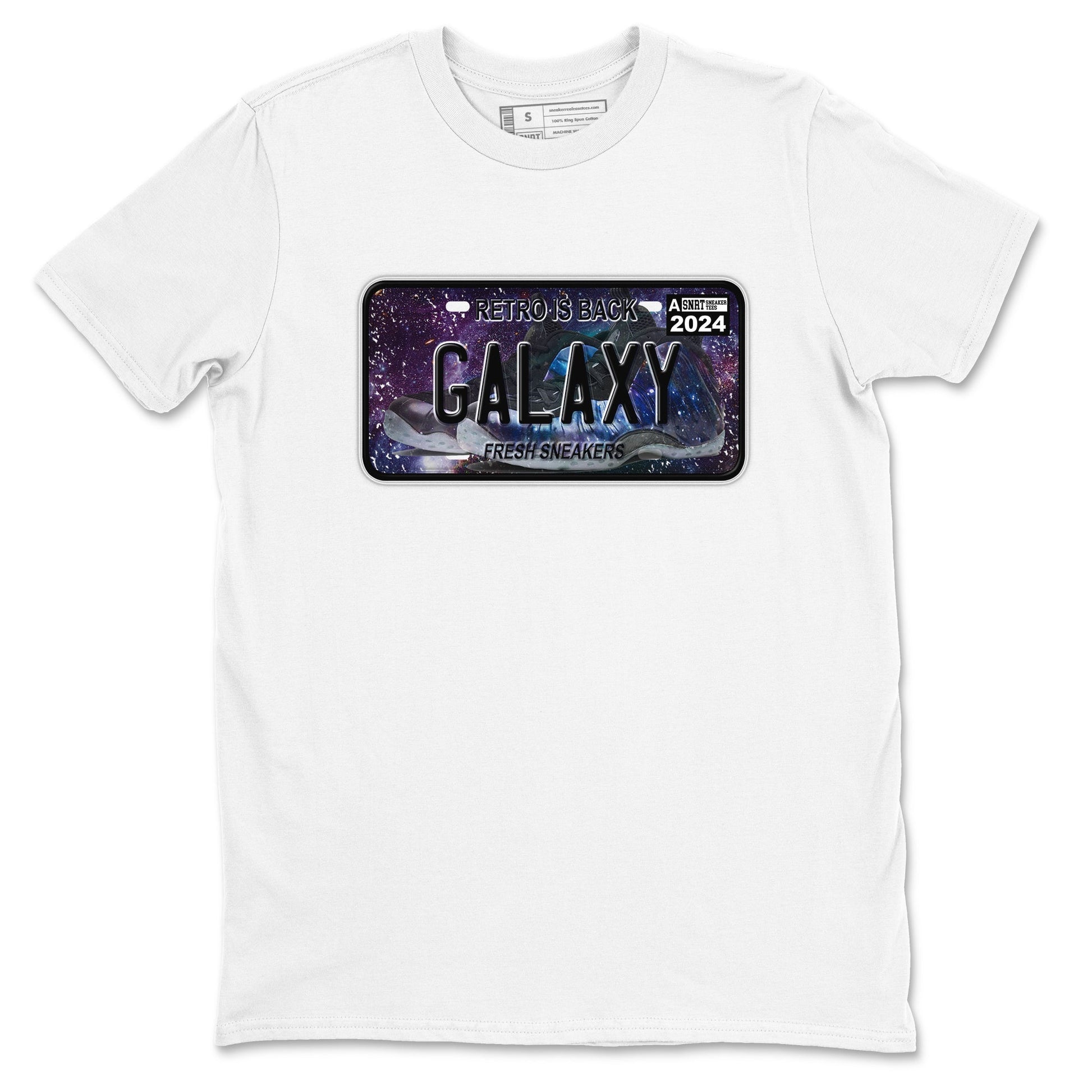 Air Foamposite One Galaxy shirts to match jordans Sneaker Plate sneaker match tees Air Foamposite One Galaxy SNRT Sneaker Release Tees unisex cotton White 2 crew neck shirts