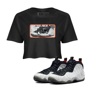 Foams One Jin shirts to match jordans Sneaker Plate sneaker match tees Air Foamposite One Jin match shoes to clothes SNRT Sneaker Tees unisex cotton Black 1 crop tee