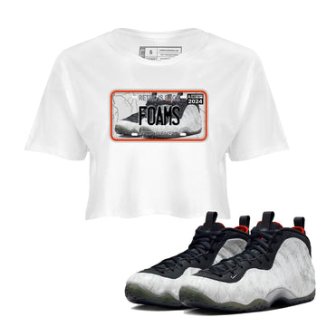 Foams One Jin shirts to match jordans Sneaker Plate sneaker match tees Air Foamposite One Jin match shoes to clothes SNRT Sneaker Tees unisex cotton White 1 crop tee