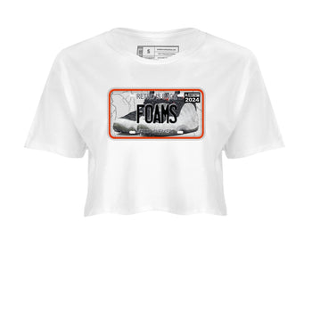Foams One Jin shirts to match jordans Sneaker Plate sneaker match tees Air Foamposite One Jin match shoes to clothes SNRT Sneaker Tees unisex cotton White 2 crop tee