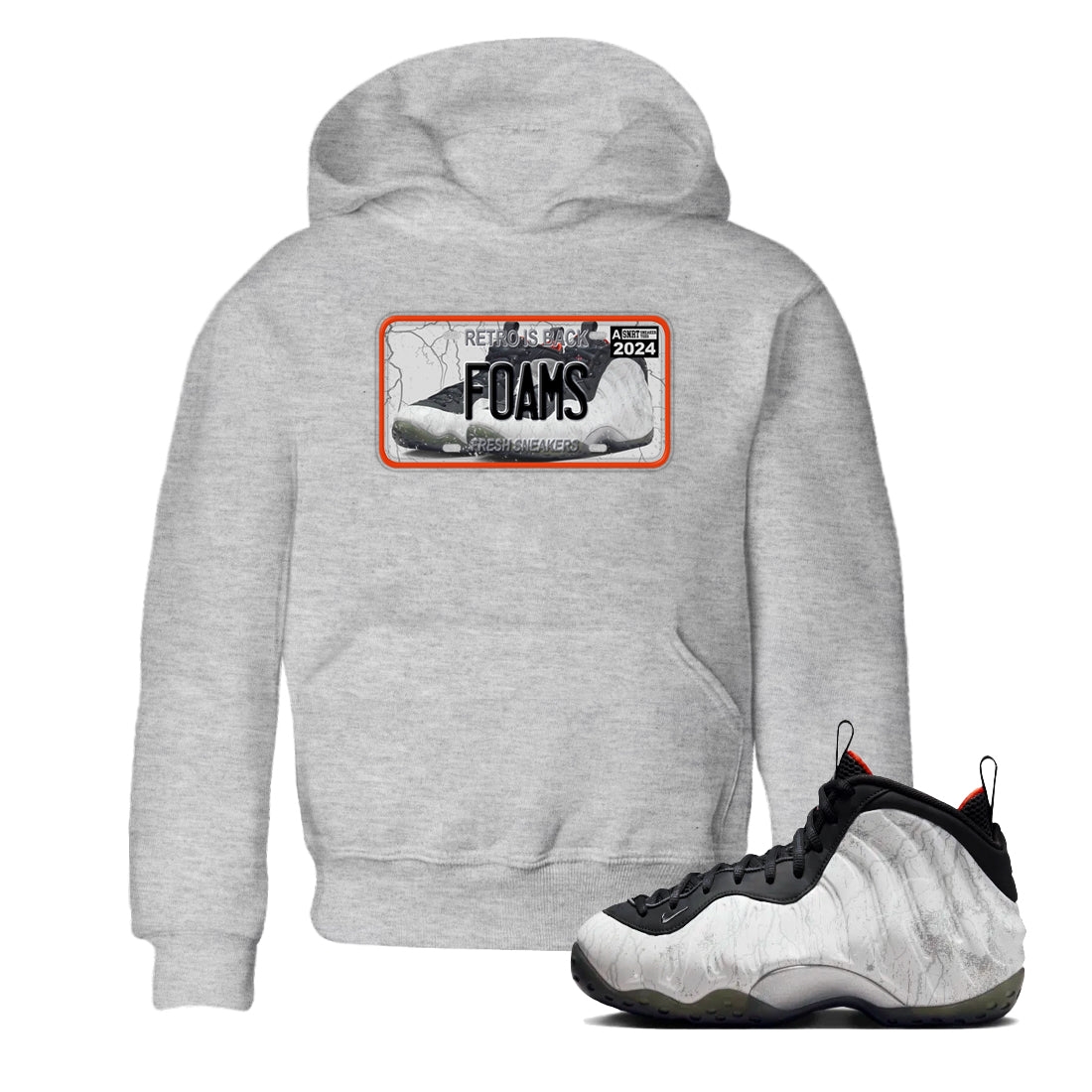 Foams One Jin shirts to match jordans Sneaker Plate sneaker match tees Air Foamposite One Jin match shoes to clothes SNRT Sneaker Tees Youth Baby Heather Grey 1 tee