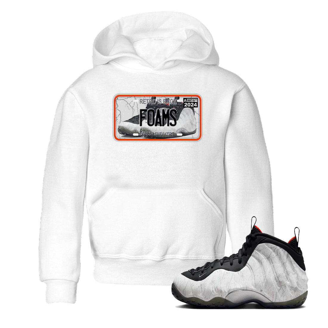 Foams One Jin shirts to match jordans Sneaker Plate sneaker match tees Air Foamposite One Jin match shoes to clothes SNRT Sneaker Tees Youth Baby White 1 tee
