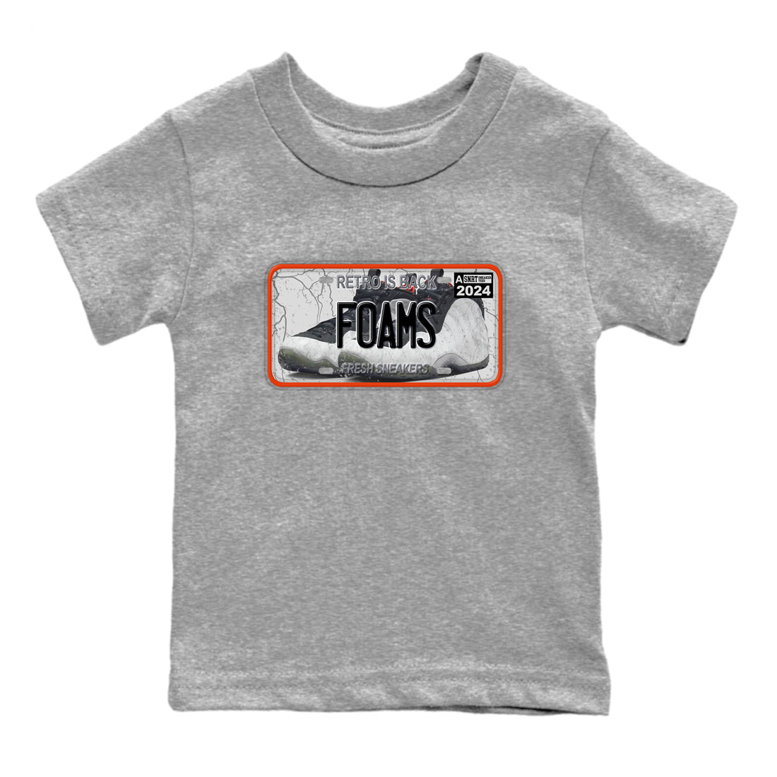 Foams One Jin shirts to match jordans Sneaker Plate sneaker match tees Air Foamposite One Jin match shoes to clothes SNRT Sneaker Tees Youth Baby Heather Grey 2 tee
