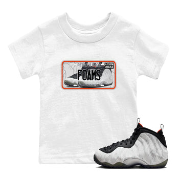 Foams One Jin shirts to match jordans Sneaker Plate sneaker match tees Air Foamposite One Jin match shoes to clothes SNRT Sneaker Tees Youth Baby White 1 tee