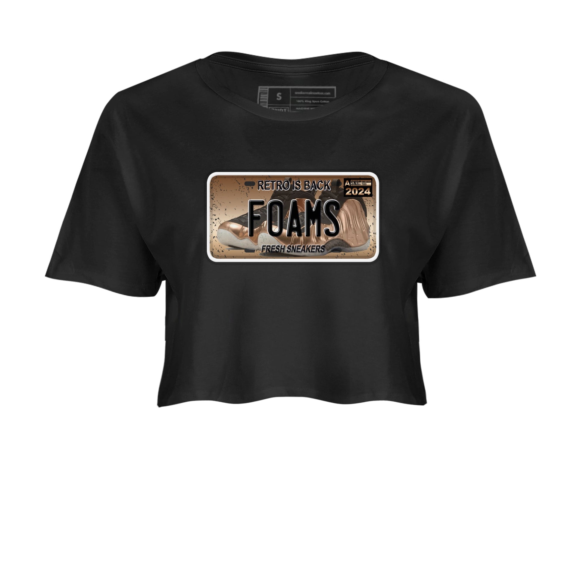 Air Foamposite One Metallic Copper shirts to match jordans Sneaker Plate sneaker match tees Foams One Metallic Copper match shoes to clothes SNRT Sneaker Tees unisex cotton Black 2 crop tee