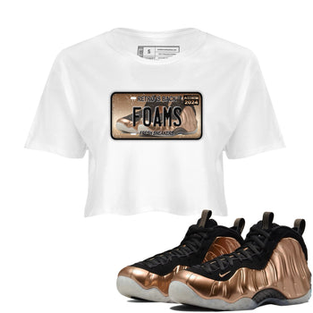Air Foamposite One Metallic Copper shirts to match jordans Sneaker Plate sneaker match tees Foams One Metallic Copper match shoes to clothes SNRT Sneaker Tees unisex cotton White 1 crop tee
