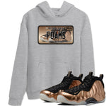 Air Foamposite One Metallic Copper shirts to match jordans Sneaker Plate sneaker match tees Foams One Metallic Copper match shoes to clothes SNRT Sneaker Tees unisex cotton Heather Grey 1 shirts