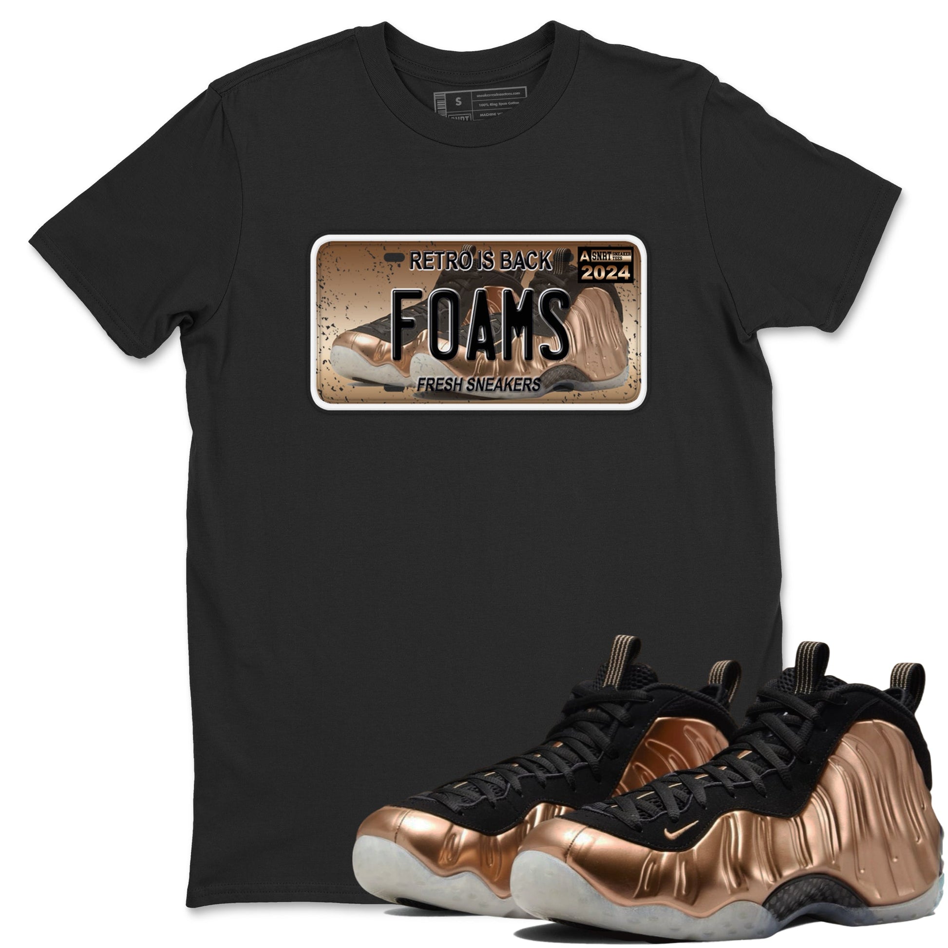 Air Foamposite One Metallic Copper shirts to match jordans Sneaker Plate sneaker match tees Foams One Metallic Copper match shoes to clothes SNRT Sneaker Tees unisex cotton Black 1 shirts