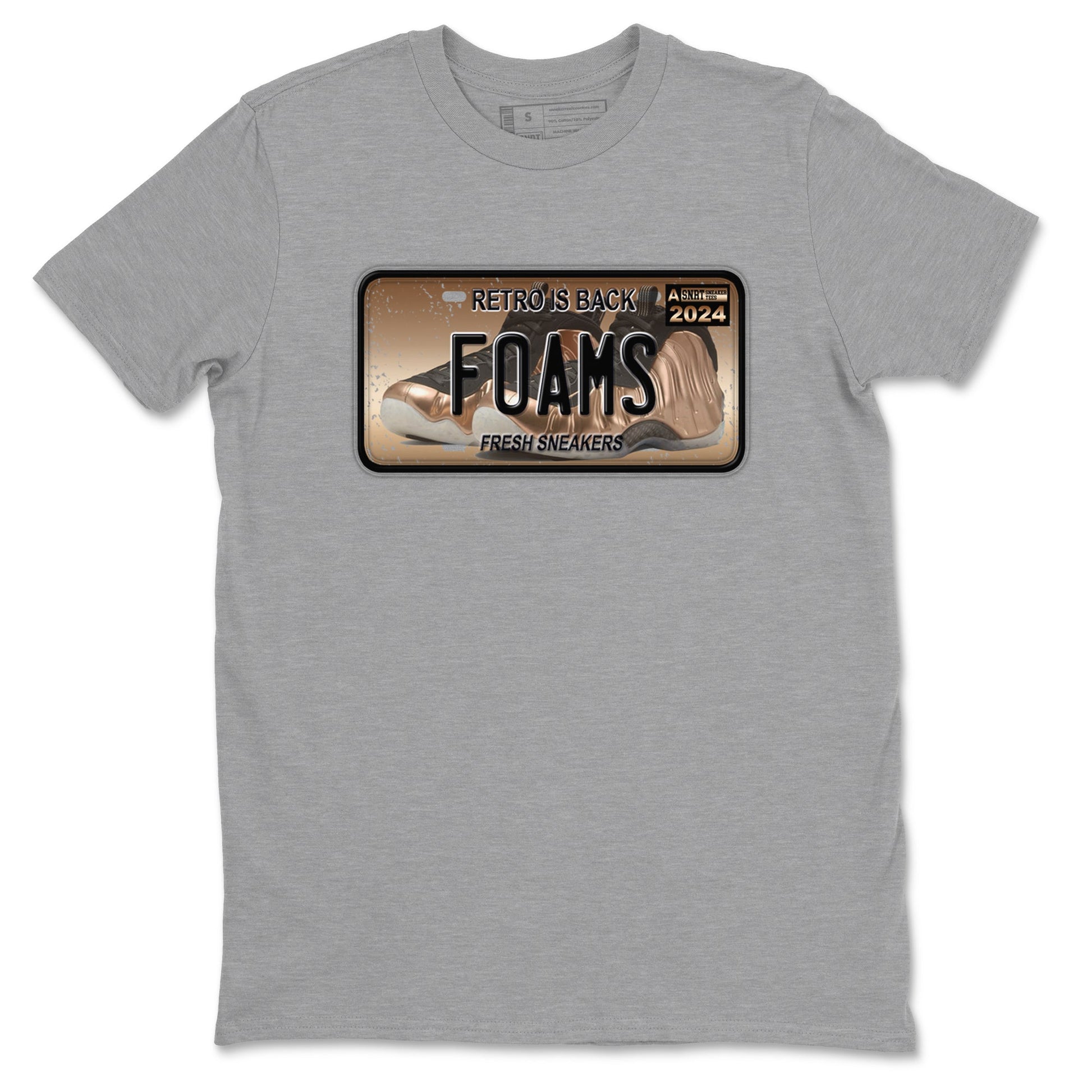 Air Foamposite One Metallic Copper shirts to match jordans Sneaker Plate sneaker match tees Foams One Metallic Copper match shoes to clothes SNRT Sneaker Tees unisex cotton Heather Grey 2 shirts