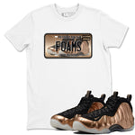 Air Foamposite One Metallic Copper shirts to match jordans Sneaker Plate sneaker match tees Foams One Metallic Copper match shoes to clothes SNRT Sneaker Tees unisex cotton White 1 shirts