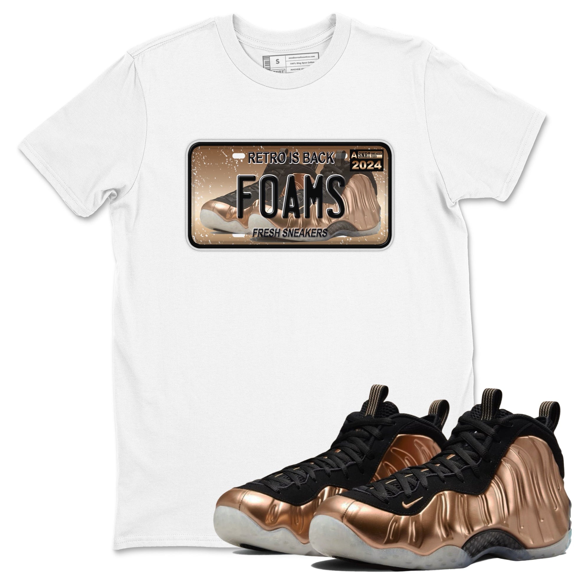 Air Foamposite One Metallic Copper shirts to match jordans Sneaker Plate sneaker match tees Foams One Metallic Copper match shoes to clothes SNRT Sneaker Tees unisex cotton White 1 shirts