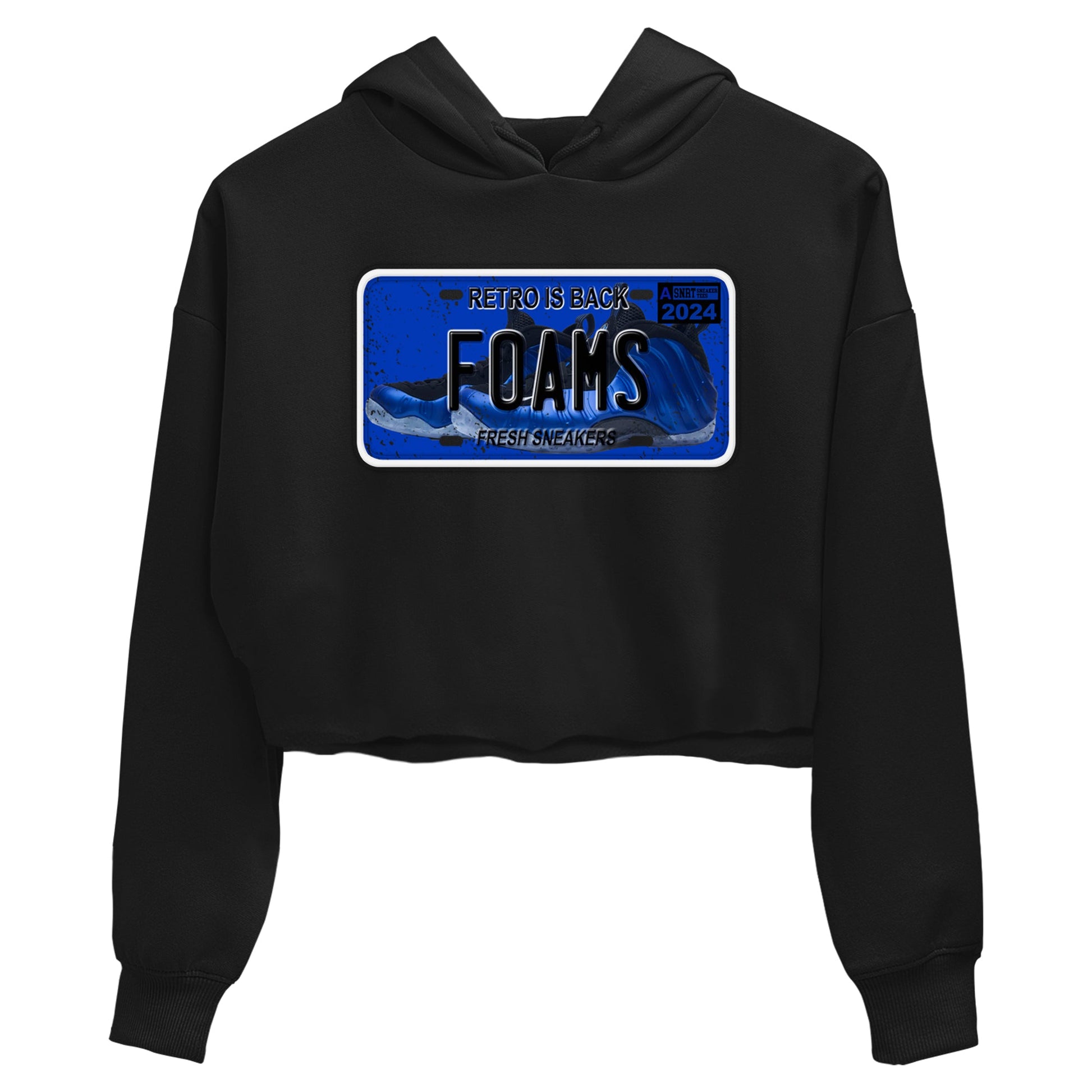 Foams One Royal shirts to match jordans Sneaker Plate sneaker match tees Air Foamposite One Royal match shoes to clothes SNRT Sneaker Tees unisex cotton Black 2 crop tee