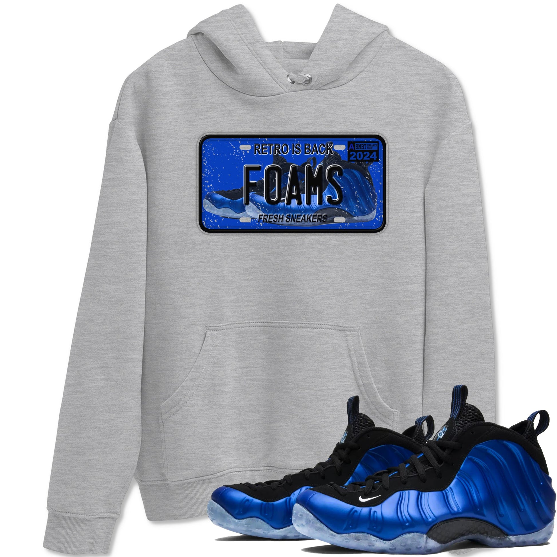 Foams One Royal shirts to match jordans Sneaker Plate sneaker match tees Air Foamposite One Royal match shoes to clothes SNRT Sneaker Tees unisex cotton Heather Grey 1 shirts