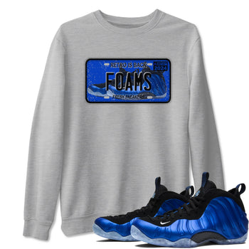 Foams One Royal shirts to match jordans Sneaker Plate sneaker match tees Air Foamposite One Royal match shoes to clothes SNRT Sneaker Tees unisex cotton Heather Grey 1 shirts