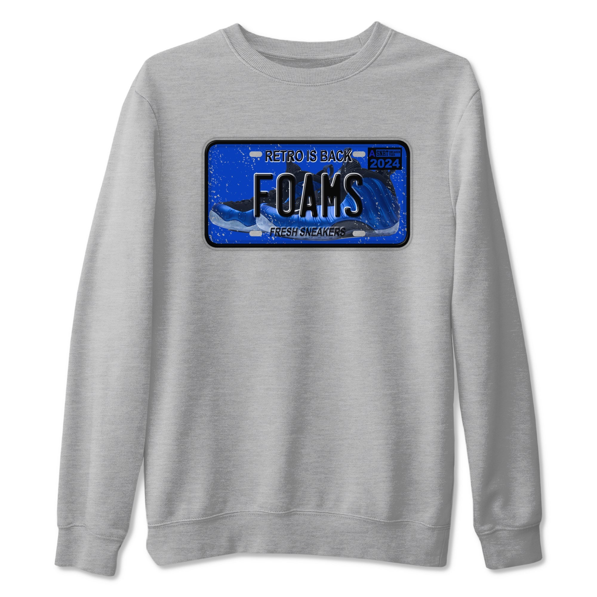 Foams One Royal shirts to match jordans Sneaker Plate sneaker match tees Air Foamposite One Royal match shoes to clothes SNRT Sneaker Tees unisex cotton Heather Grey 2 shirts