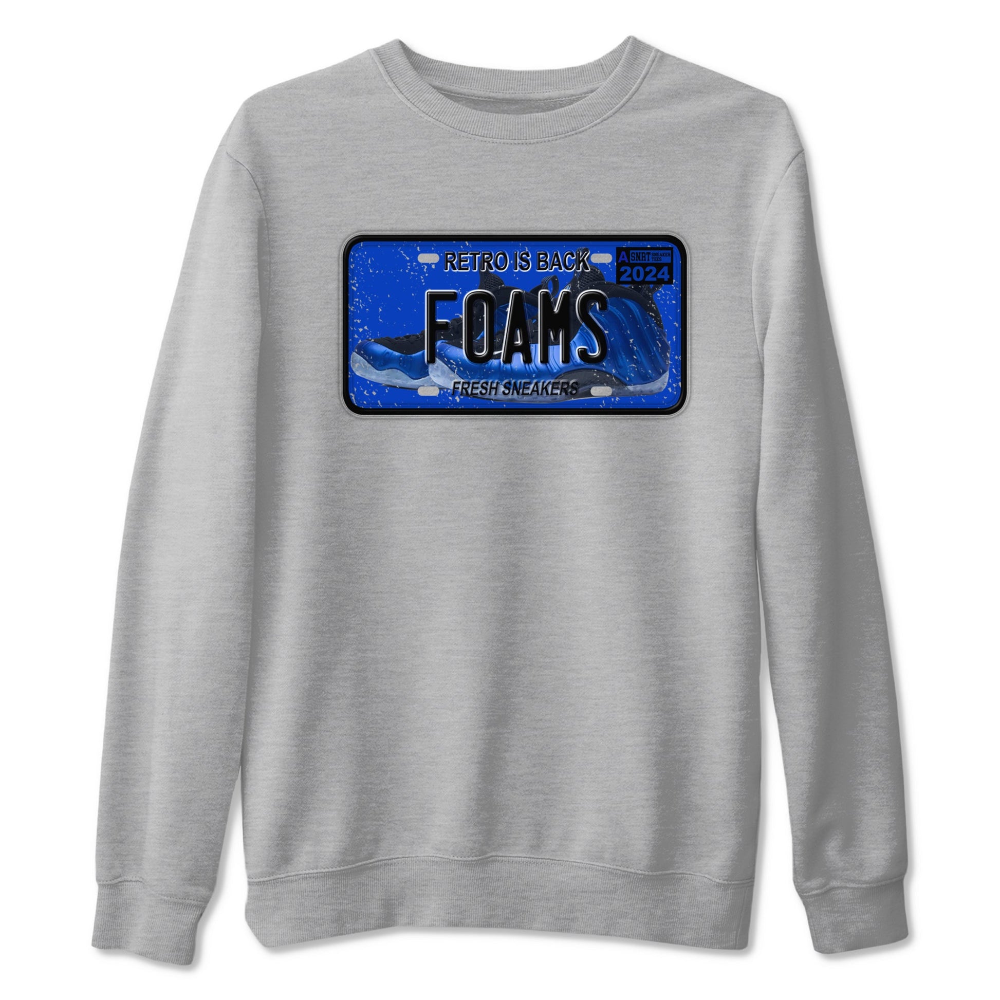 Foams One Royal shirts to match jordans Sneaker Plate sneaker match tees Air Foamposite One Royal match shoes to clothes SNRT Sneaker Tees unisex cotton Heather Grey 2 shirts