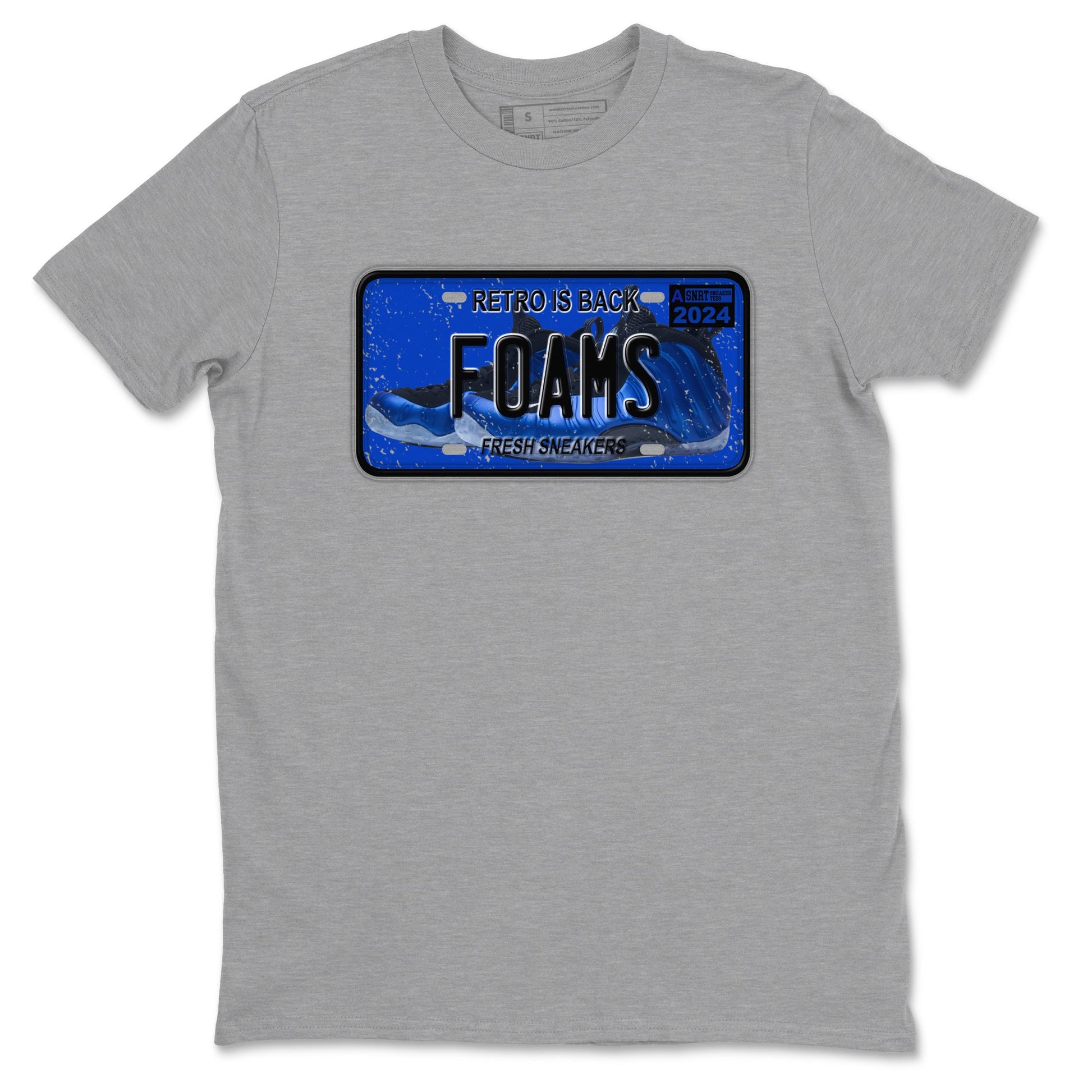 Foams One Royal shirts to match jordans Sneaker Plate sneaker match tees Air Foamposite One Royal match shoes to clothes SNRT Sneaker Tees unisex cotton Heather Grey 2 shirts