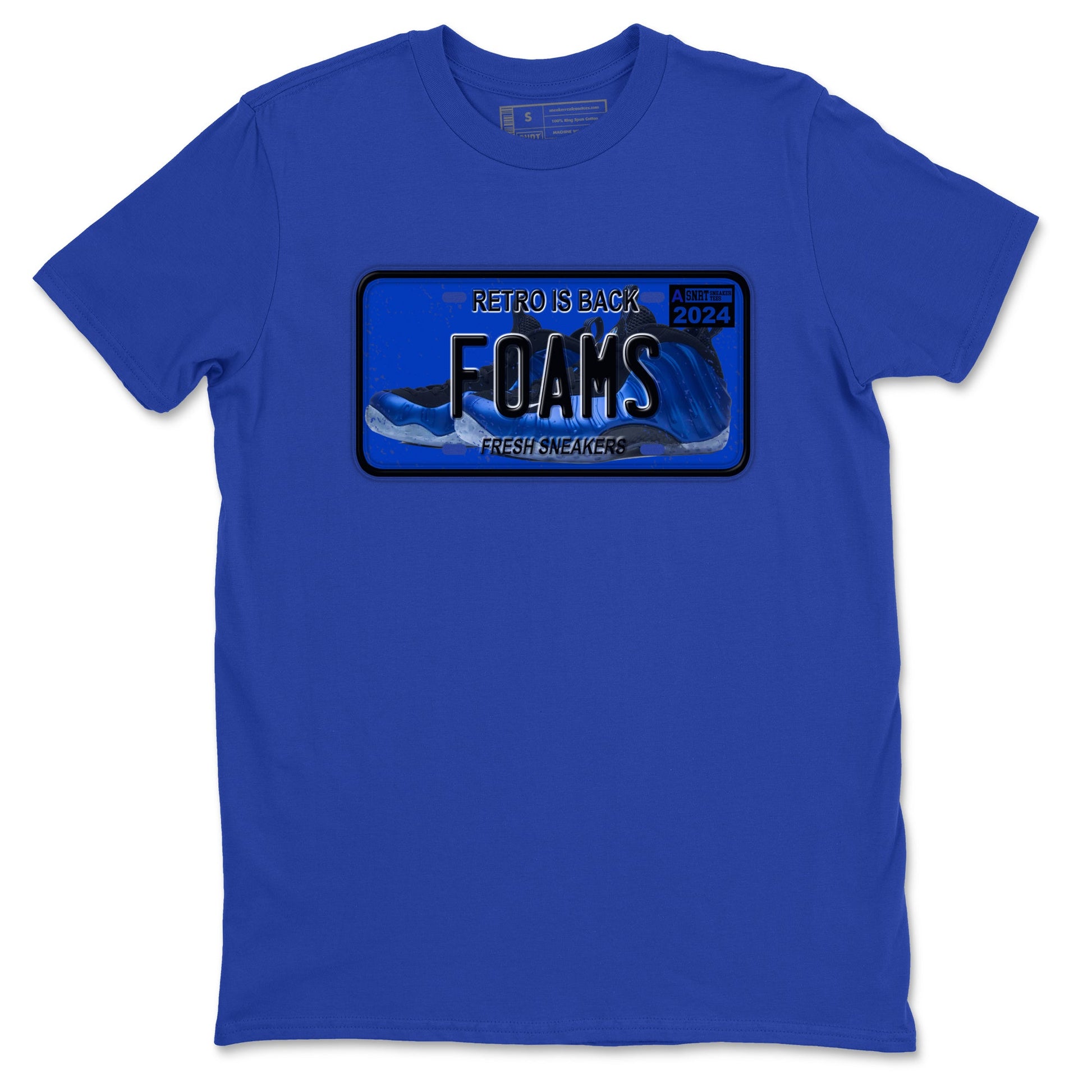 Foams One Royal shirts to match jordans Sneaker Plate sneaker match tees Air Foamposite One Royal match shoes to clothes SNRT Sneaker Tees unisex cotton Royal Blue 2 shirts