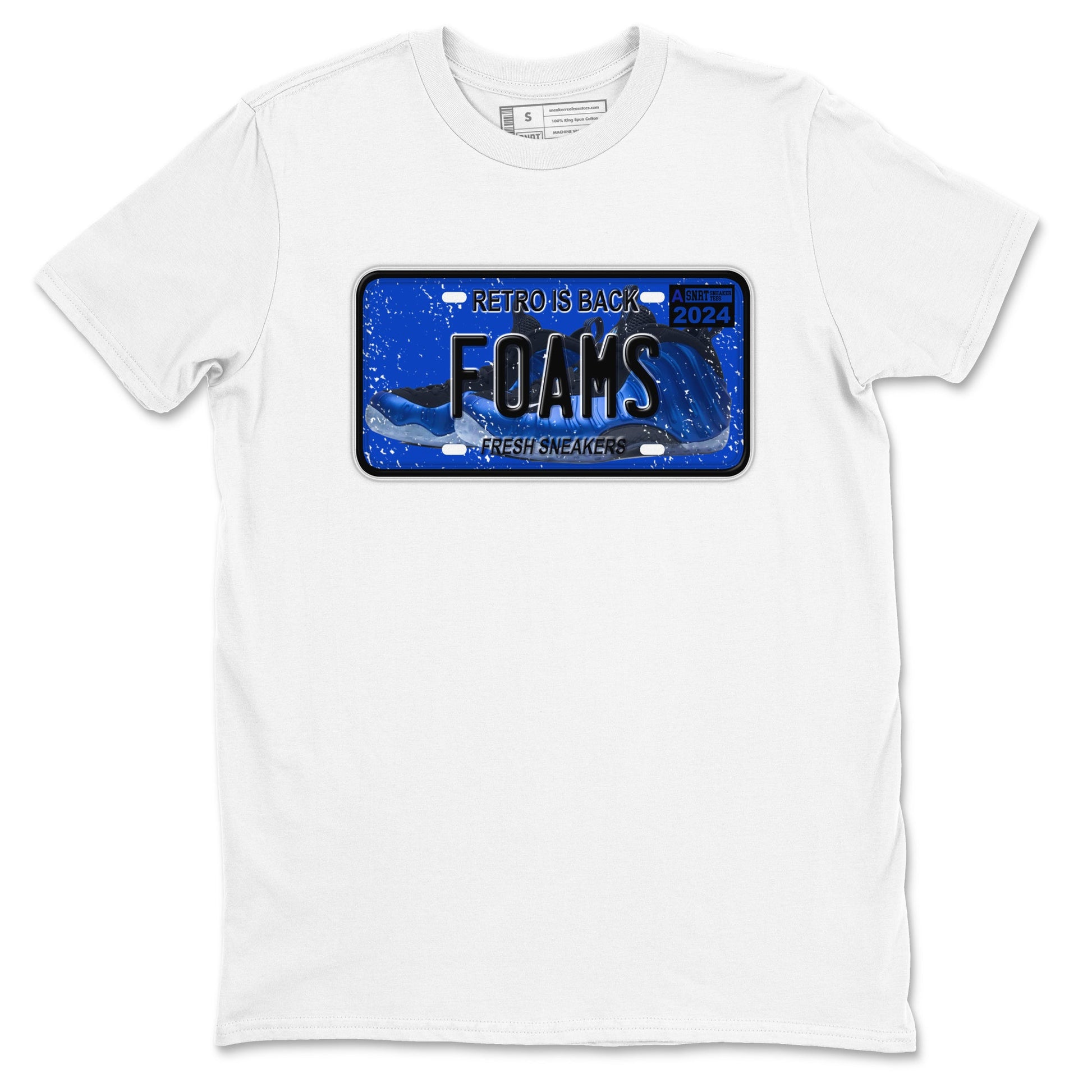 Foams One Royal shirts to match jordans Sneaker Plate sneaker match tees Air Foamposite One Royal match shoes to clothes SNRT Sneaker Tees unisex cotton White 2 shirts