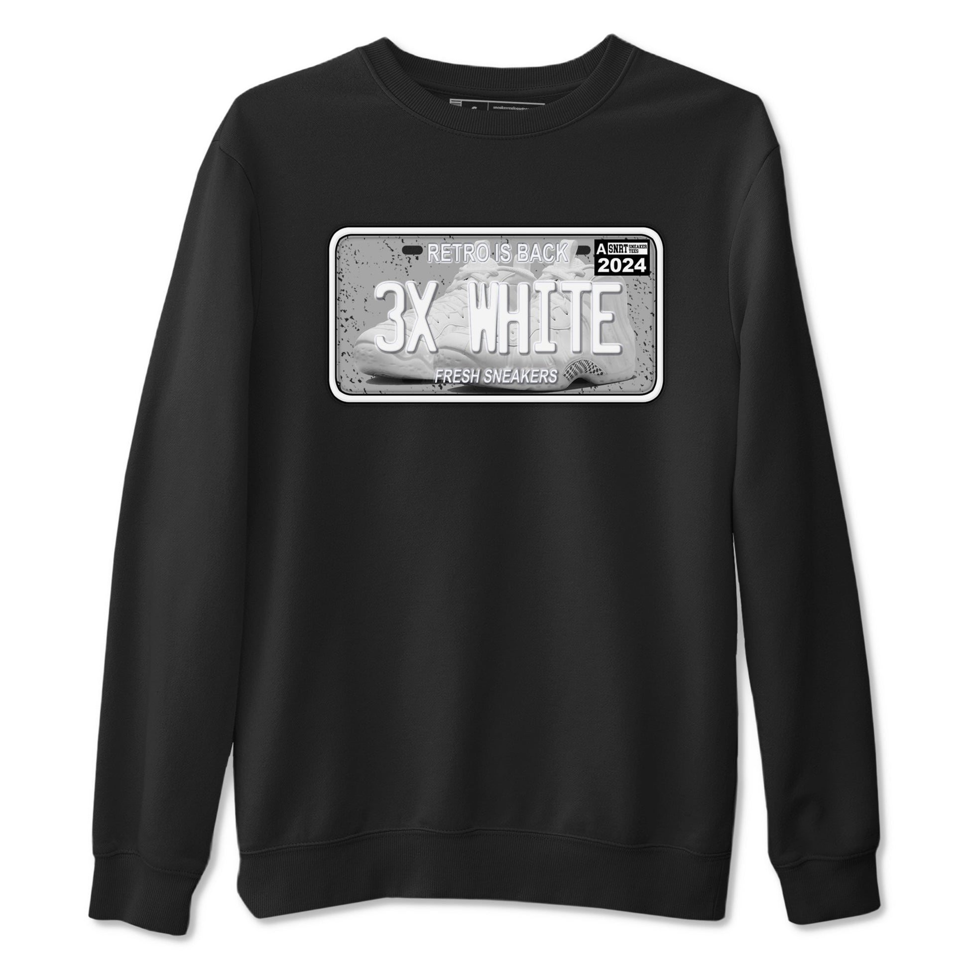 Sneaker Plate sneaker match t-shirt styled to complete your fit with the Air Foamposite One Triple White sneakers, shown in Black 2.