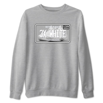 Sneaker Plate sneaker match t-shirt styled to complete your fit with the Air Foamposite One Triple White sneakers, shown in Heather Grey 2.