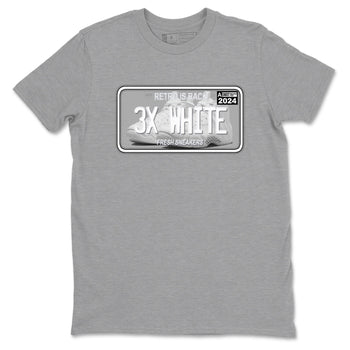 Sneaker Plate sneaker match t-shirt styled to complete your fit with the Air Foamposite One Triple White sneakers, shown in Heather Grey 2.