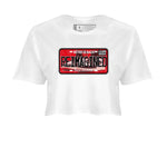 1s Black Toe Reimagined shirts to match jordans Sneaker Plate sneaker match tees Air Jordan 1 Black Toe Reimagined SNRT Sneaker Release Tees unisex cotton White 2 Crop Shirts