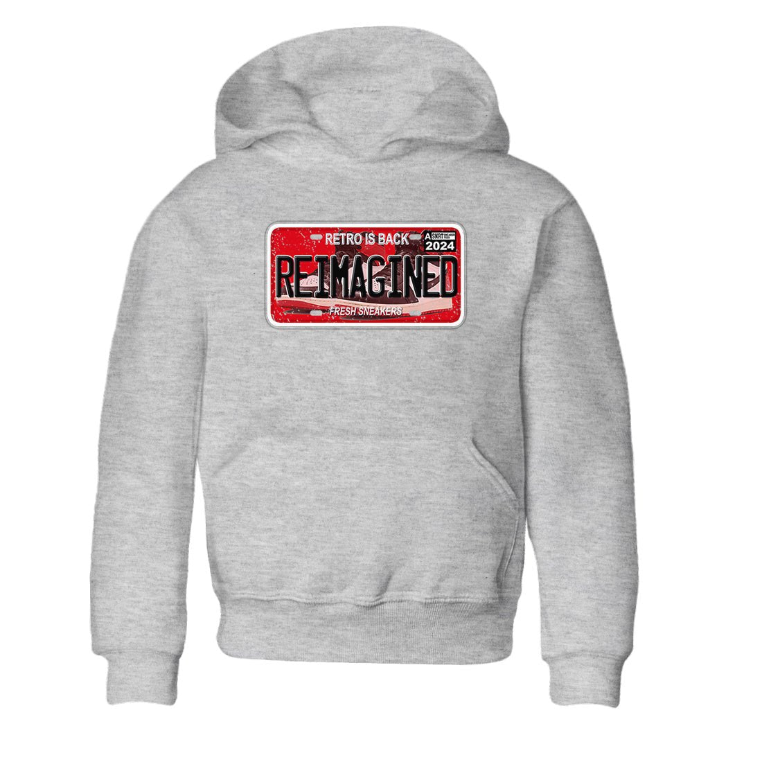 1s Black Toe Reimagined shirts to match jordans Sneaker Plate sneaker match tees Air Jordan 1 Black Toe Reimagined SNRT Sneaker Release Tees Youth Baby Heather Grey 2 crew neck shirts