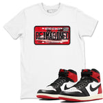 1s Black Toe Reimagined shirts to match jordans Sneaker Plate sneaker match tees Air Jordan 1 Black Toe Reimagined SNRT Sneaker Release Tees unisex cotton White 1 crew neck shirts